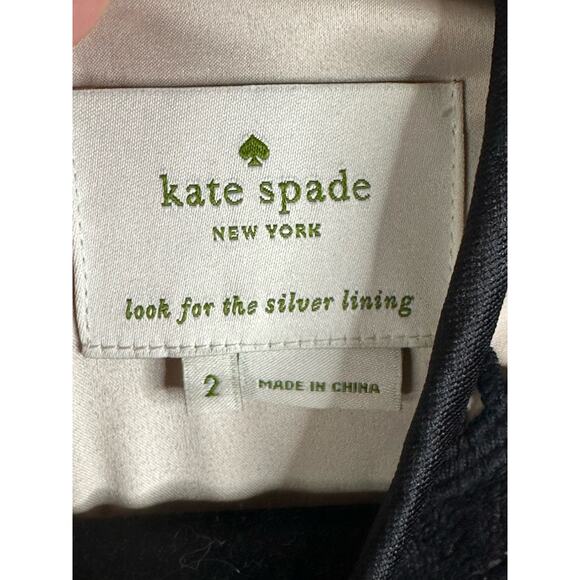 Kate Spade New York Black Beige Short Sleeve Keyhole Detail Sheath Dress Size 2 - Picture 5 of 7
